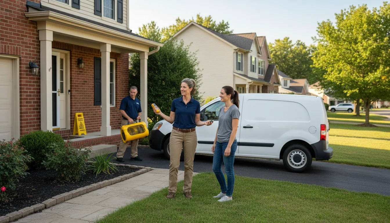 Residential water damage restoration in Sadorus, IL